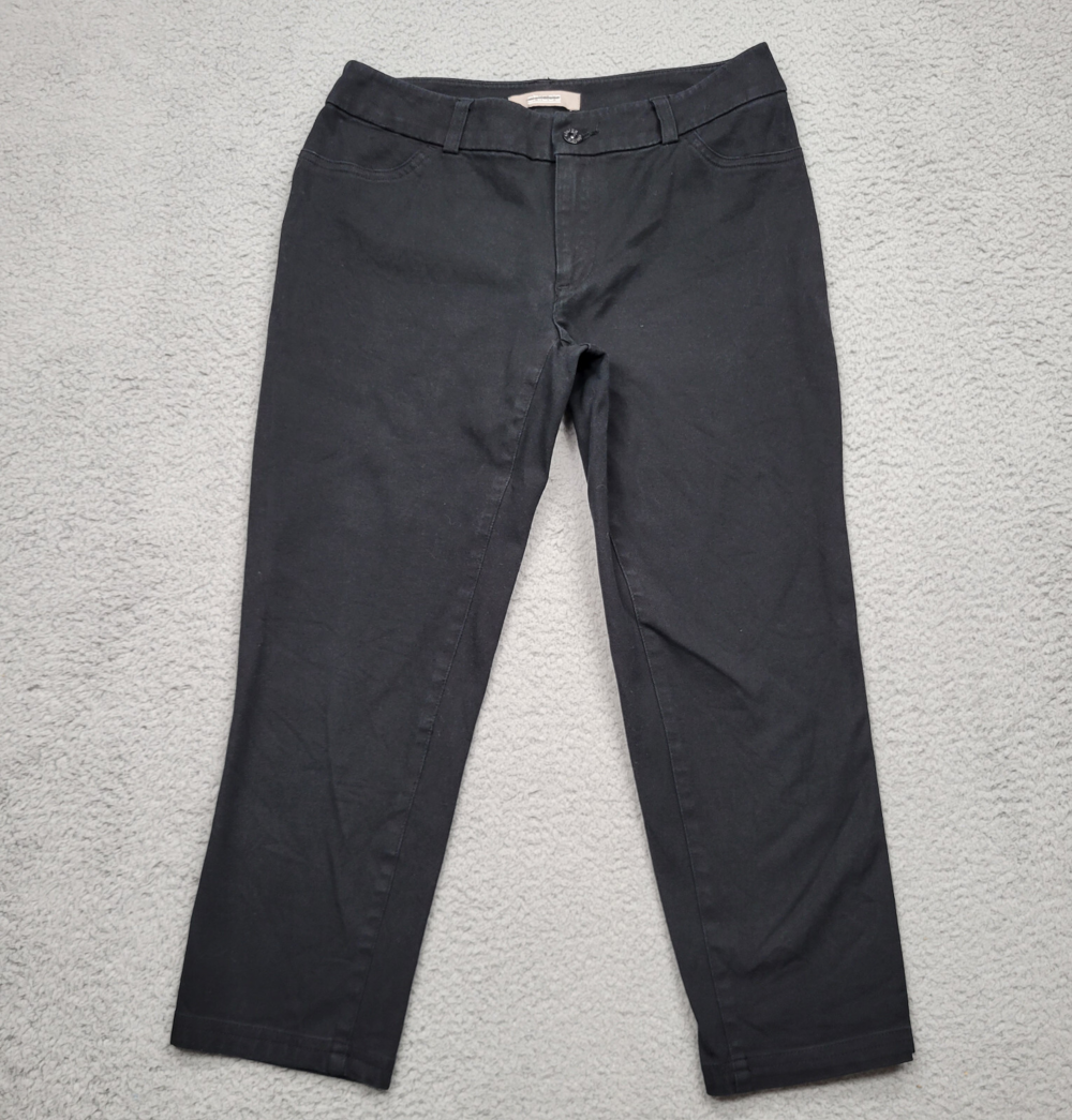 Chicos Pants Womens 0 Black Tapered Leg Chino 28x22*